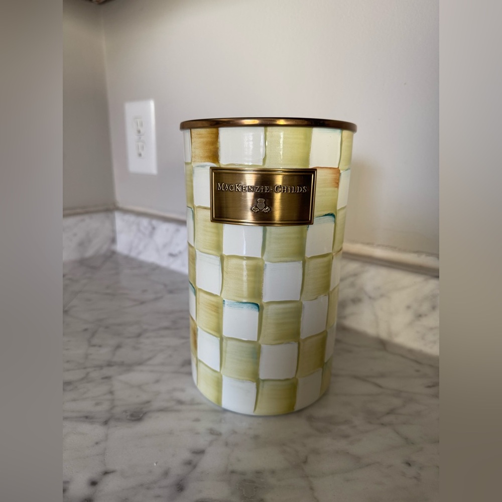 Mackenzie Childs Utensil Holder Parchment check